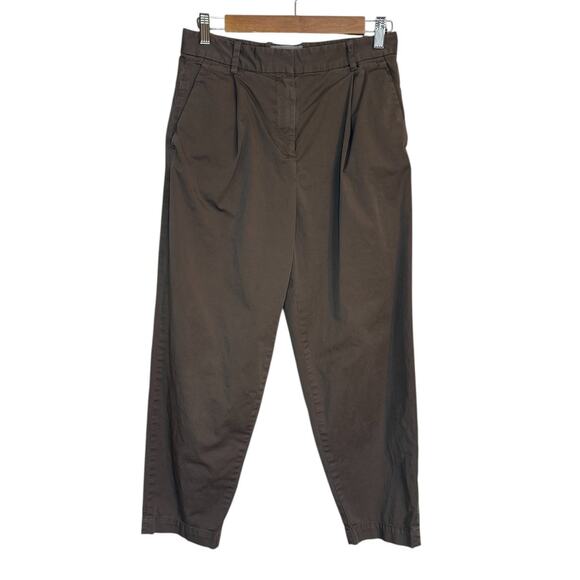 Everlane Pants Women 0 Brown Jiangmen Chino Pleated Preppy Workwear Office - Picture 1 of 8